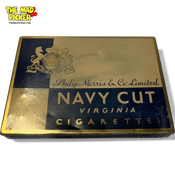 Vintage Philip Morris Navy Cut Cigarettes Flat Tin
