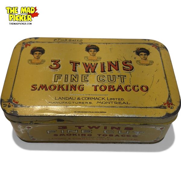Vintage 3 Twins Fine Cut Tobacco Tin