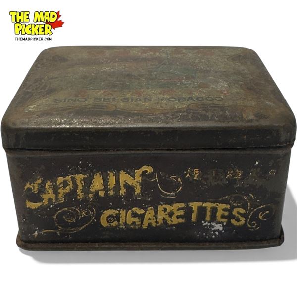 Vintage Sino Belgian Captain Cigarettes Tin