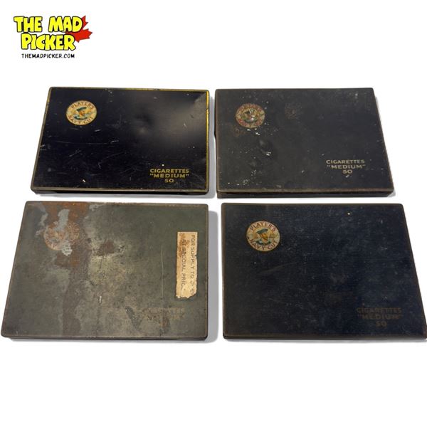 4x Vintage Player's Navy Cut Cigarette Flat Tins