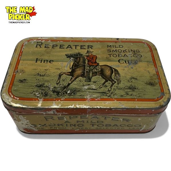 Vintage Repeater Mountie Graphic Tobacco Tin