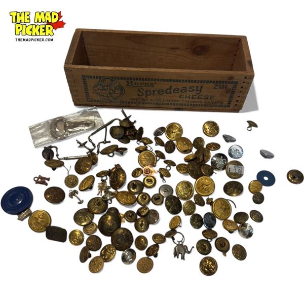 Assorted Vintage Military Buttons (Mostly Canadian / English)