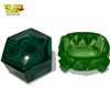 Image 2 : 2x Vintage Containers : Lidded Malachite & Cut Bubble Green Glass