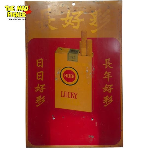 Vintage Lucky Strike Asian Advertising Tin Sign