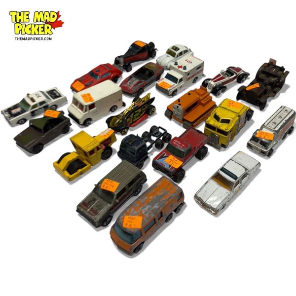 Assorted Toy Cars: Hotwheels, Matchbox, Lesney, Ertle, & More