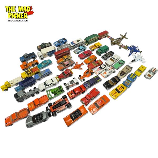 Assorted Toy Cars & Airplanes: Hotwheels, Ertle, Corgi, Matchbox, & More