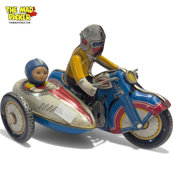 Tin Wind-Up Motorcycle Toy