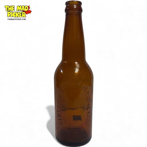 Vintage Victoria Phoenix Brewing Amber Glass Bottle Victoria B.C.