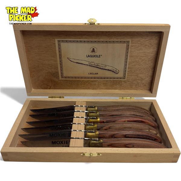6x Moxie's Grill Bar Laguiole L'Eclair 440 Knives
