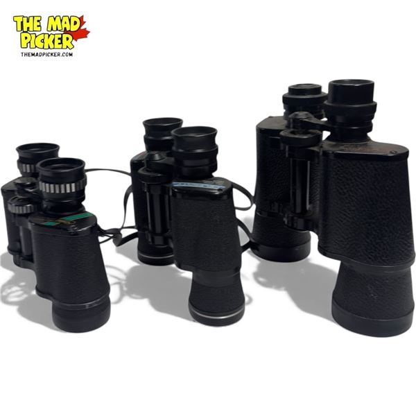 3x Binoculars: Eikow 7x50, Selsi 7x35 & Celebrity 7x35