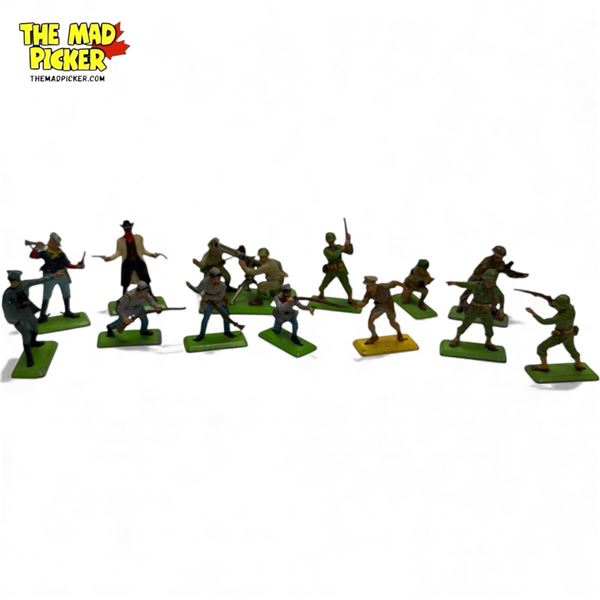 13x Assorted Vintage Britains Figurines: Military/Cowboy