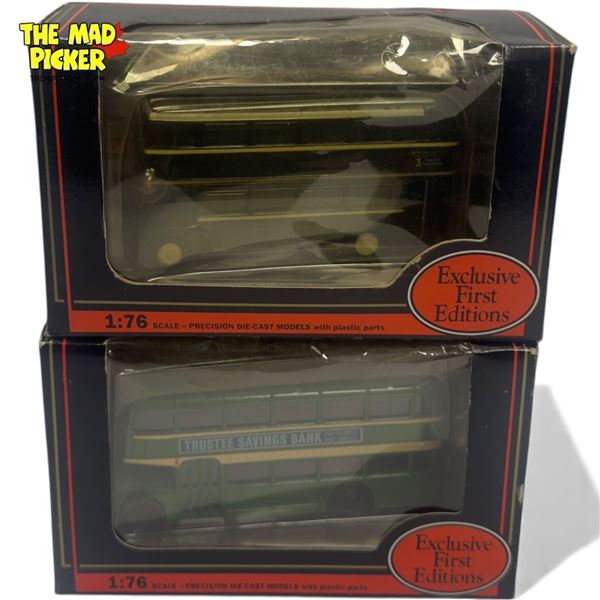 2x Vintage Gilbow Diecast Double Decker Buses 1:76 Scale