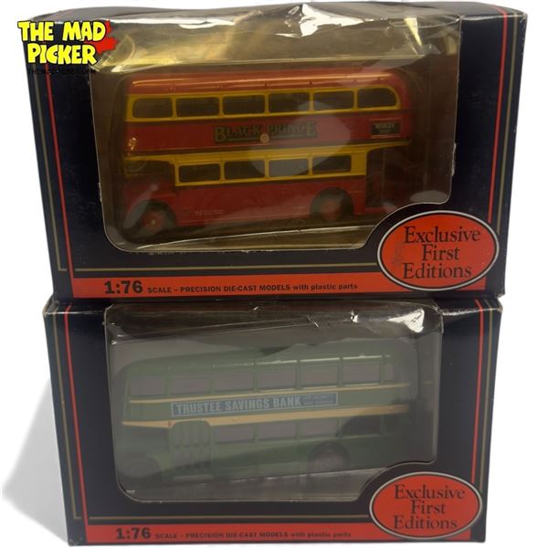 2x Vintage Gilbow Diecast Double Decker Buses 1:76 Scale