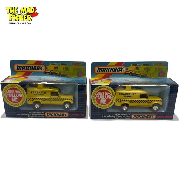2x Vintage Matchbox Airport Rescue Die Cast Cars