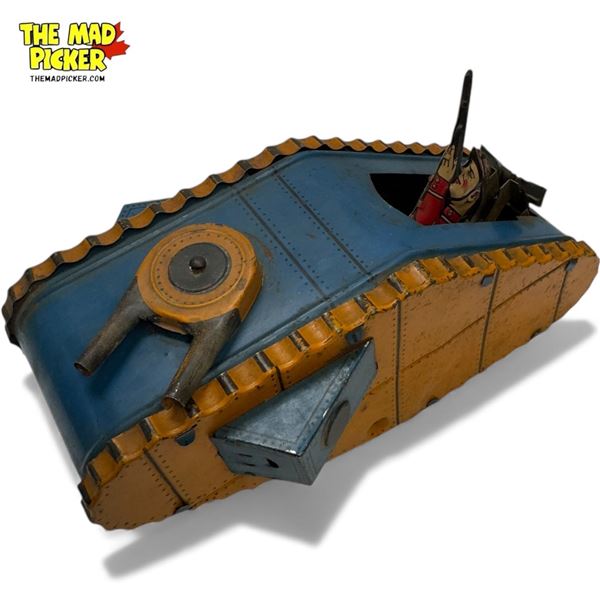 Vintage Marx Wind Up Tin Litho Military Tank Toy