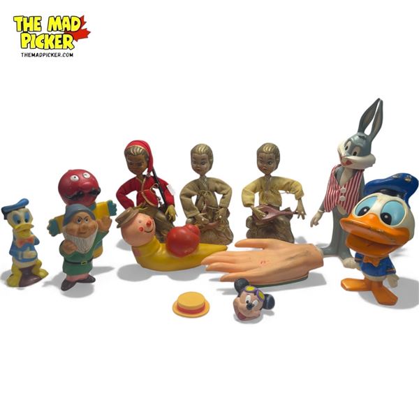 Vintage Variety Of Toys: PIxies, Disney, Bugs Bunny, Hand Car, & More