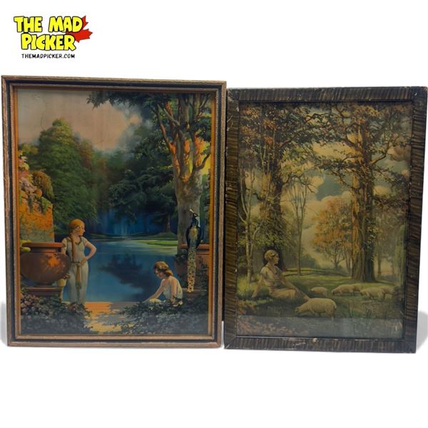 2x Art Deco Prints : C.K. Nortwick "Once In A Lovely Garden" & "Autumn Reveries"