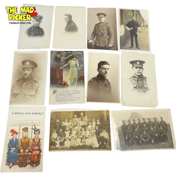 Assorted Vintage WWI British Military Studio Shot Postcards