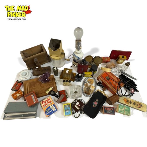 Vintage Variety: Table Light, Butter Press Ink Well, Food Grater, & More