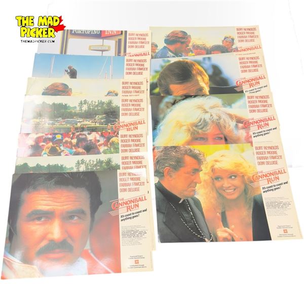 Cannonball Run Lobby Card Collection:  Burt Reynolds,Roger Moore, Farrah Fawcett, Dom Deluise