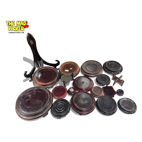 Assorted Rosewood Vase Pedestals