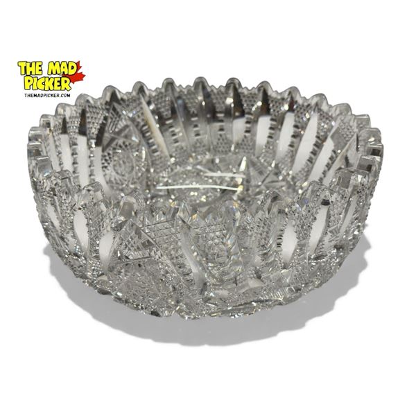 Vintage Brilliant Cut Pinwheel Crystal Bowl