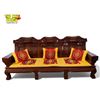 Image 1 : Vintage Chinese 2pc Heavily Detailed Large Rosewood Sofa With Koi Fish, Foo Dogs, Floral, Butterfly 