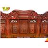 Image 5 : Vintage Chinese 2pc Heavily Detailed Large Rosewood Sofa With Koi Fish, Foo Dogs, Floral, Butterfly 