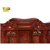 Image 6 : Vintage Chinese 2pc Heavily Detailed Large Rosewood Sofa With Koi Fish, Foo Dogs, Floral, Butterfly 