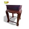 Image 6 : Vintage Chinese Rosewood Side Table With Foo Dog, Floral, & Figural Face Designs