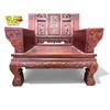 Image 2 : Vintage Chinese Rosewood Heavily Detail Arm Chair With Foo Dogs, Koi Fish, Floral, Butterfly, Detail