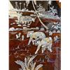 Image 2 : Vintage Asian Abalone Inlay Wall Art Depicting Villagers At Work