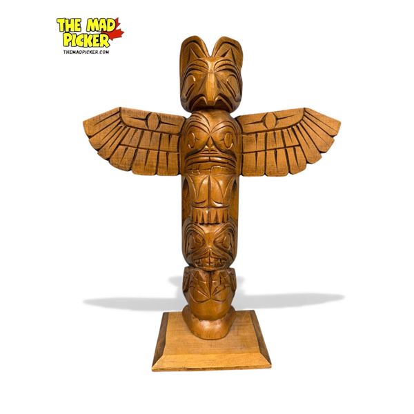 2005 First Nations Artist Signed Hand Carved Totem