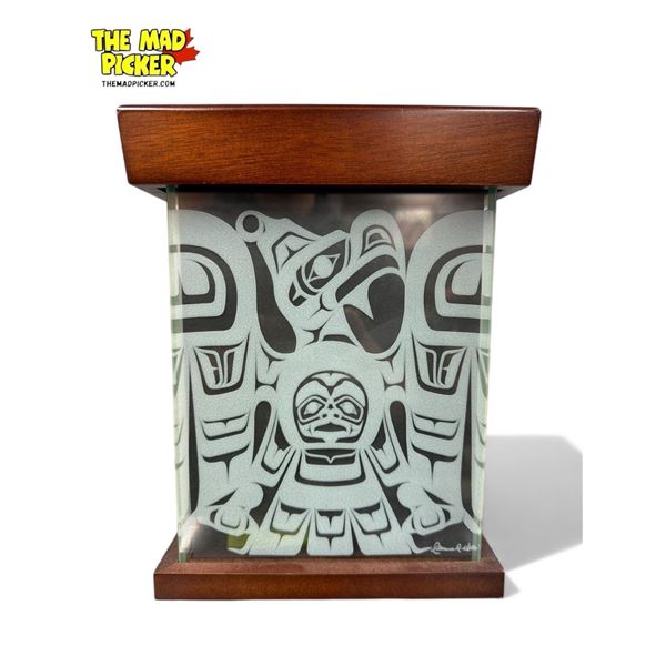First Nations Artist Clarence Mills Glass Walled Thunderbird Detailed Box