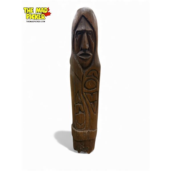 Vintage First Nations Hand Carved Blanketed Man