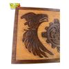 Image 2 : 1989 J.A. Signed First Nations Artist Hand Carved Plaque - Sun & Eagles
