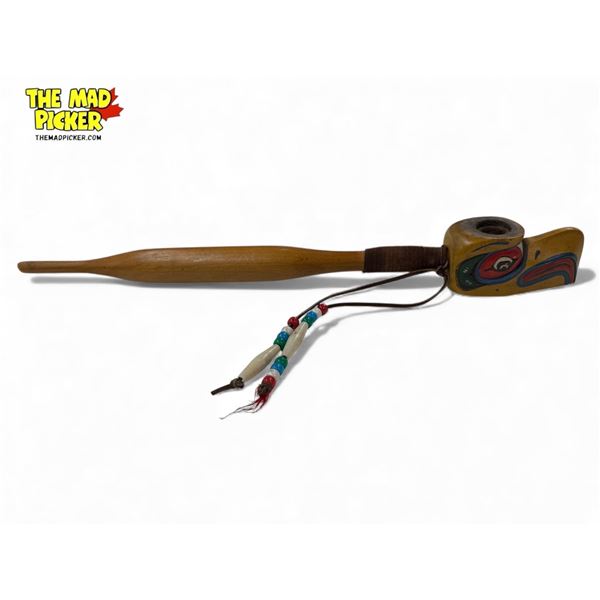 Vintage First Nations Handmade Eagle Headed Pipe