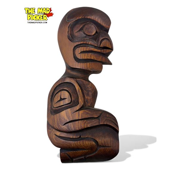 Vintage Alfred Robertson Signed First Nations Kwakiutl Artist Handmade Plaque "Wild Woman"