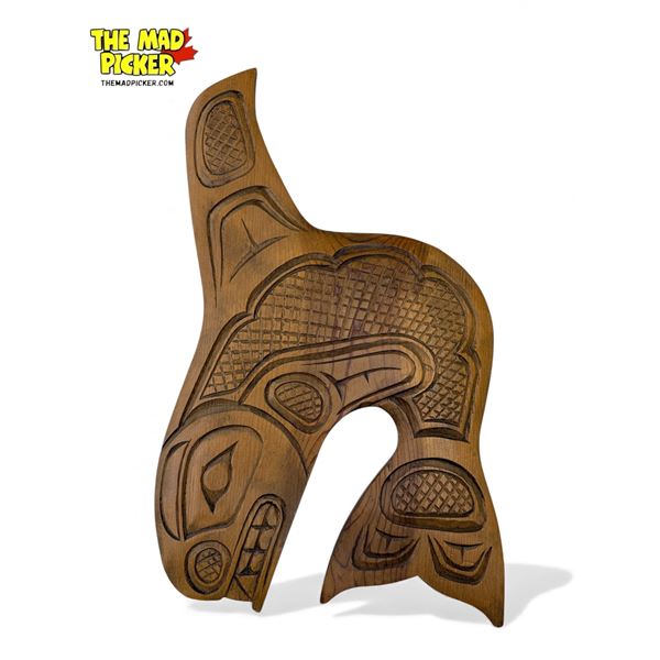 1992 L. Wilson Signed First Nations Artist Handmade Plaque "Killer Whale"