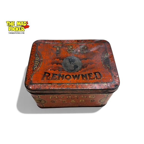 Vintage Canadian T & B Renowned Myrtle Cut Tobacco Tin