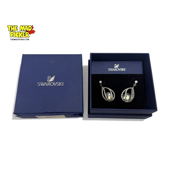 Swarovski Megan Drop Crystal Earrings With Original Box