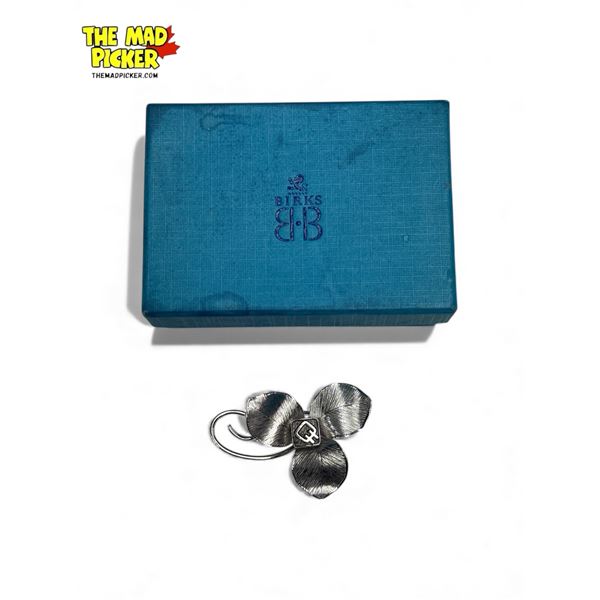 Vintage Birks Sterling Silver Floral Brooch