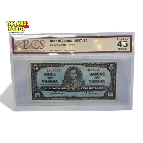 BCS Graded Extra Fine 45 Original Bank Of Canada 1954 $20 Bank Note (Bill) Beattie-Rasminksy