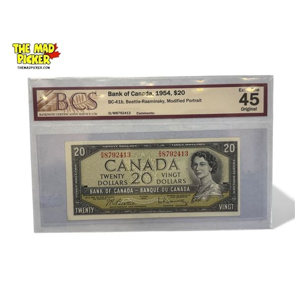 BCS Graded Extra Fine 45 Original Bank Of Canada 1937 $5 Bank Note (Bill) Gordon-Towers