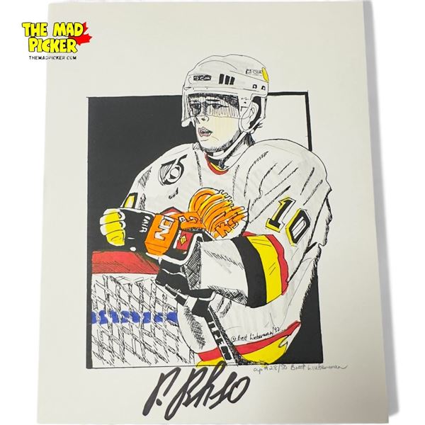 Pavel Bure Autographed Brett Lieberman Watercolor Canucks Print AP 28/50 Framed COA Moments in Time