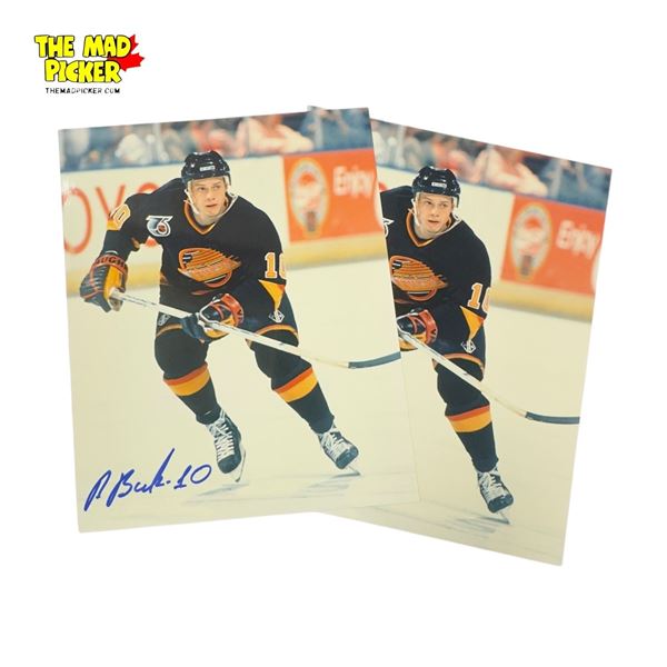 Pavel Bure Autographed Pair of Vintage 8x10 Photos Hockey Collectibles From the Moments in Time