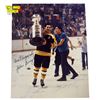 Image 1 : Johnny Bucyk Autographed Boston Bruins 8x10 Glossy Photo 1970 Stanley Cup Moment Moments in Time