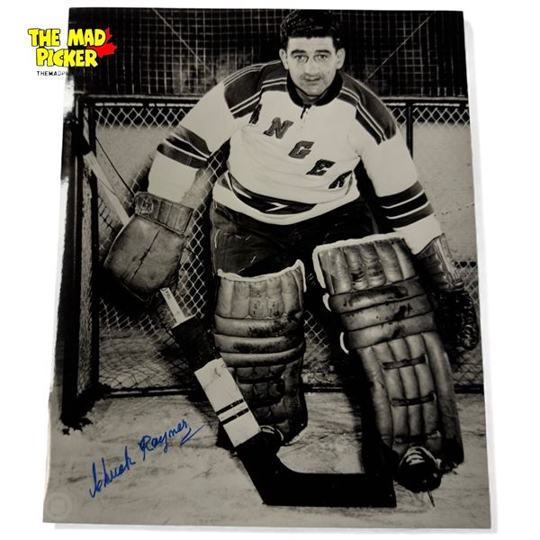 Chuck Rayner Autographed New York Rangers 8x10 Photo, Hart Trophy1950, HOF 1973 Moments in Time