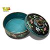 Image 4 : Vintage Chinese Cloisonne Round Box With Foo Dog Handled Lid