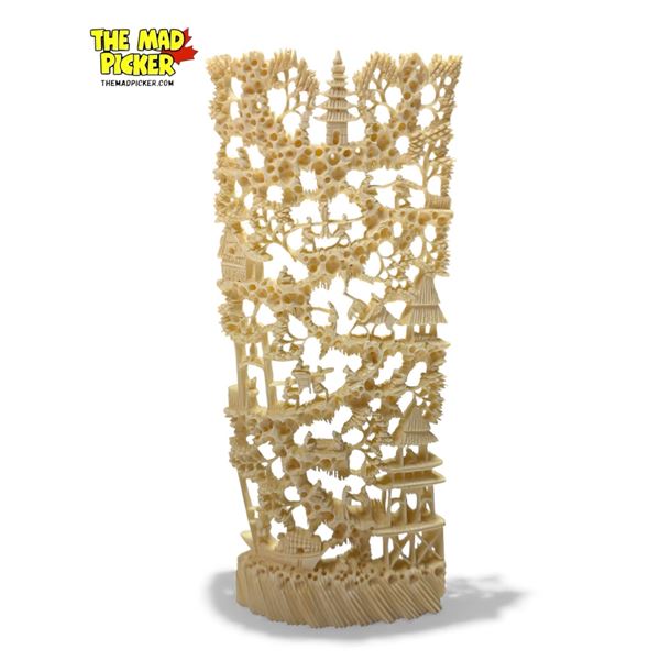 Vintage Hand Carved Highly Detailed Ivory Artwork